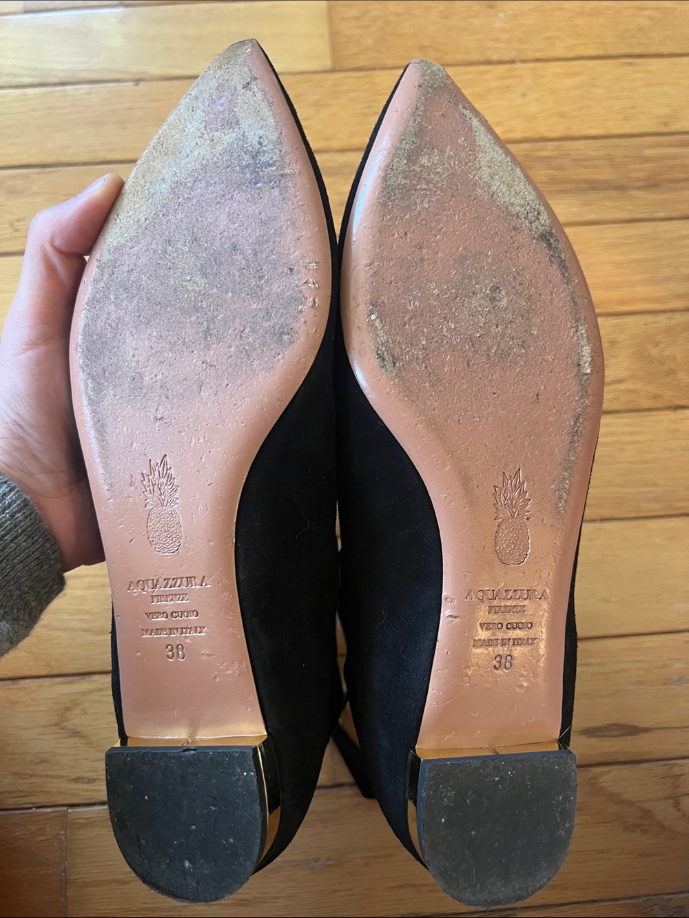 Aquazzura Suede Belgravia Flats, Size 38 - Picture 12 of 15